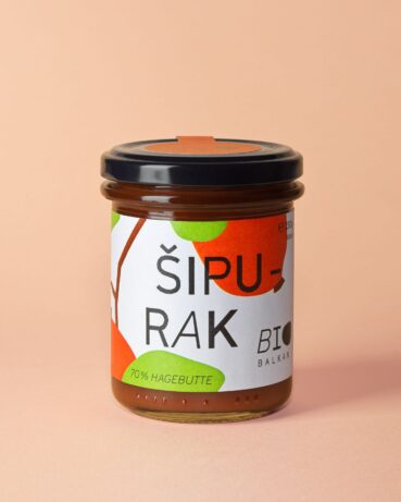Bio Sipurak, ein Fruchtaufstrich aus Hagebutten, im 230 Gramm Glas von BioBalkan